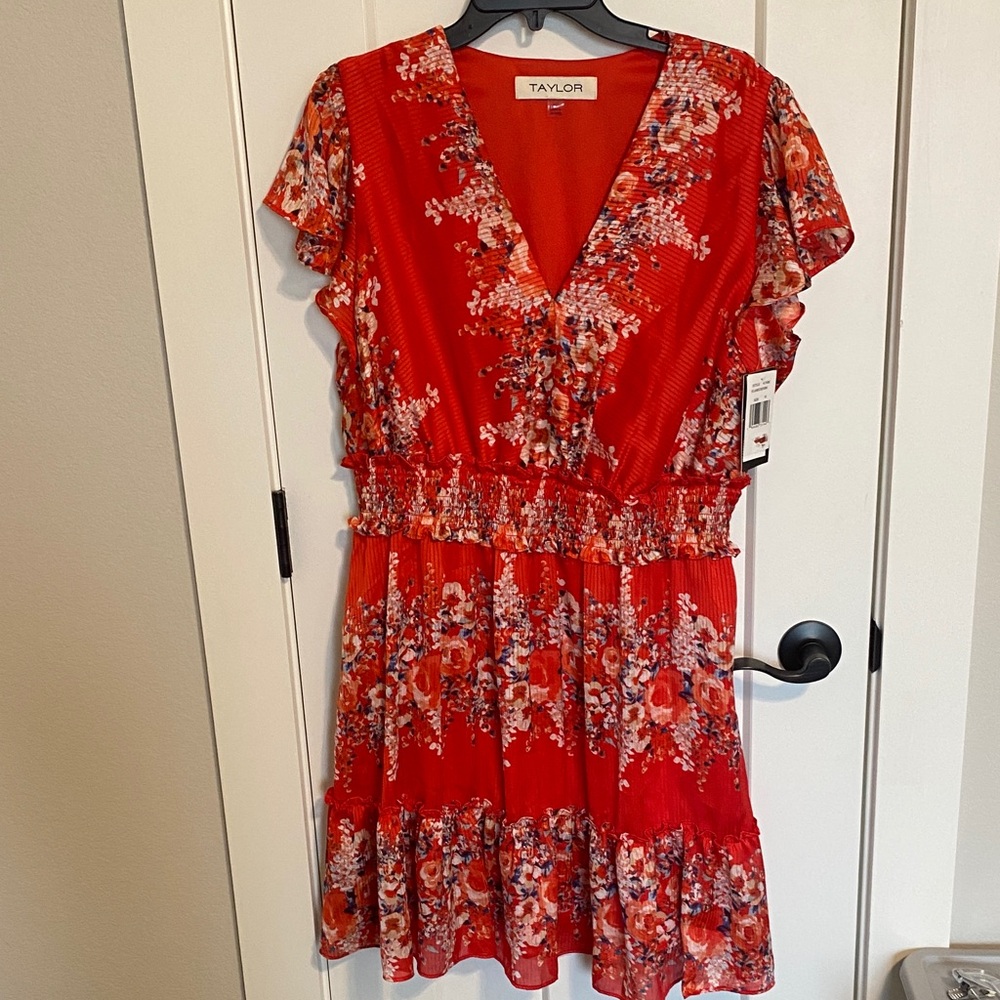 Taylor Red Floral Mini Dress 16